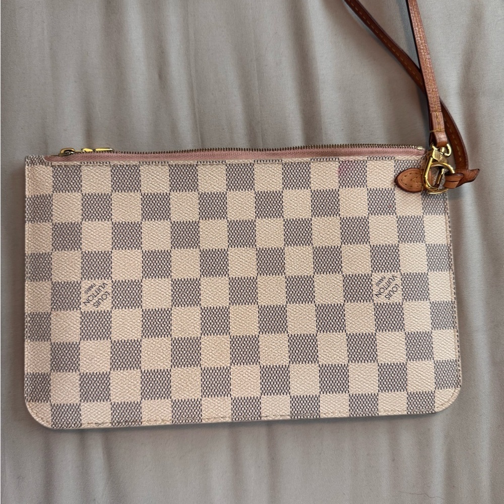 Louis Vuitton Damier Azur Canvas Neverfull Pochette - Picture 2 of 7